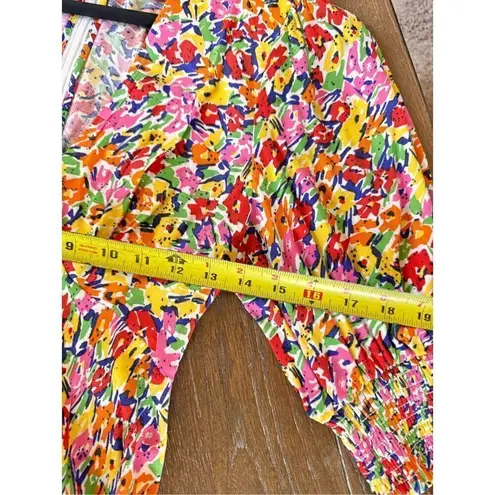 RIXO Target Floral Puff Sleeve Dress V