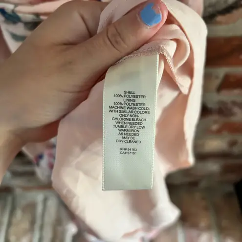 Eliza J Pink Floral Ruffle Chiffon Midi Dress