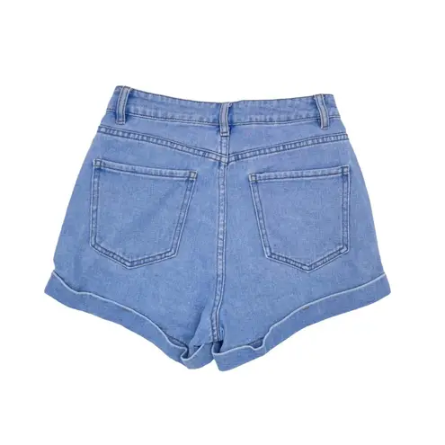 PacSun  Mom Shorts Medium Wash Blue Denim Cuffed High Waisted Jean Short Size 25