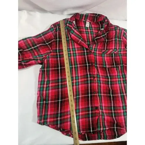 Victoria's Secret  Red Black Plaid 2 Piece Pajama Set Size XL