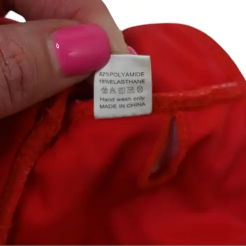 Boutique Womens One Shoulder Two Piece Red Bikini Swimsuit