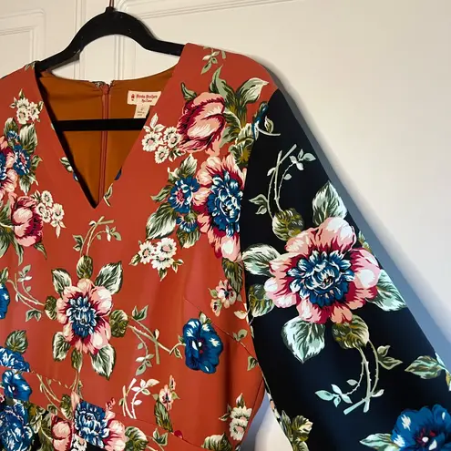 Brooks Brothers Red Fleece Colorblock Floral Dress