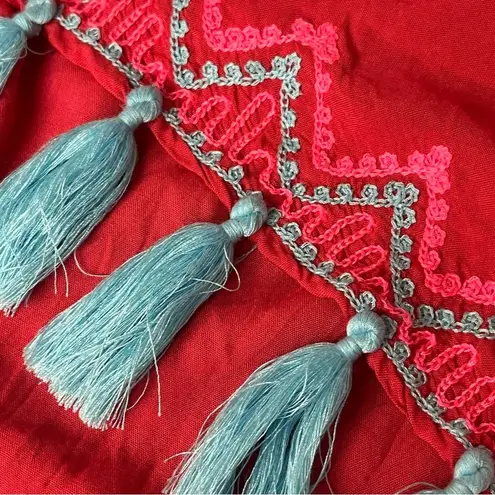 Tiare Hawaii O/S Tassels Beach Cover Up Vacation Mini Dress Boho Aztec Tribal