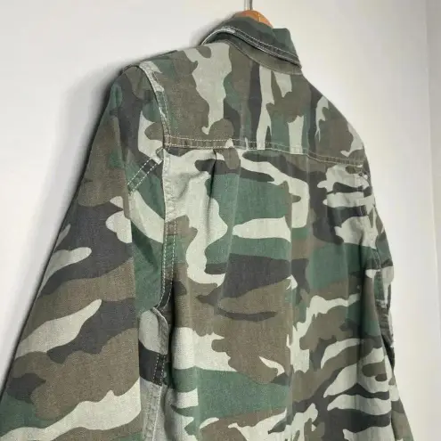 J Crew Camo Utility Shirt‎ 90s Jacket Womens Green Camouflage Size XS