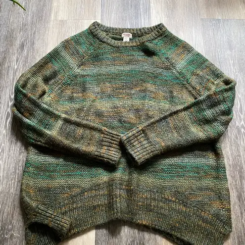 Mossimo Supply Co. Multicolor Asymmetrical Knit Crewneck Sweater Size Large Green