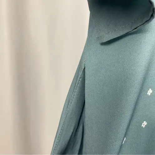 NWOT Noracora Womens Large Floral Short Sleeves Split Neck Midi A