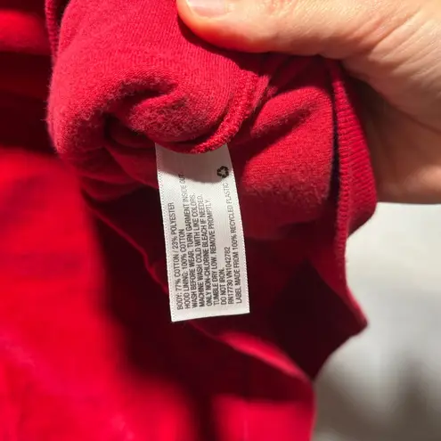 Red Velvet Ruffled Hooded Track Jacket Pockets Cotton Blnd Holiday Boho Casual M Size 14