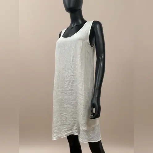 Finley linen dress, sleeveless, asymmetrical midi dress in ivorySzS 100%Linen