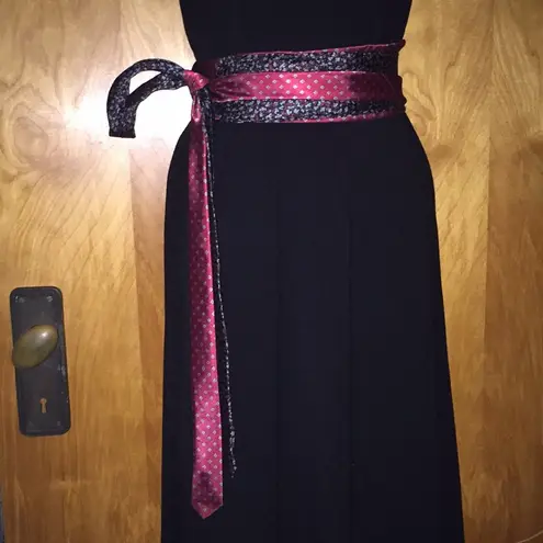 Pierre Cardin Blue & Red Floral Handmade Tie Belt One Size