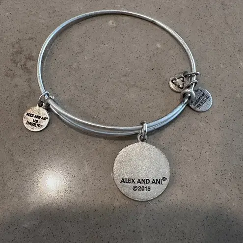 Alex and Ani Initial H Charm Bangle Bracelet Silver - Image 4