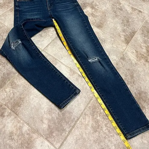 William Rast High Rise Ankle Skinny Jeans Dark Wash Distressed Size 25 Stretchy