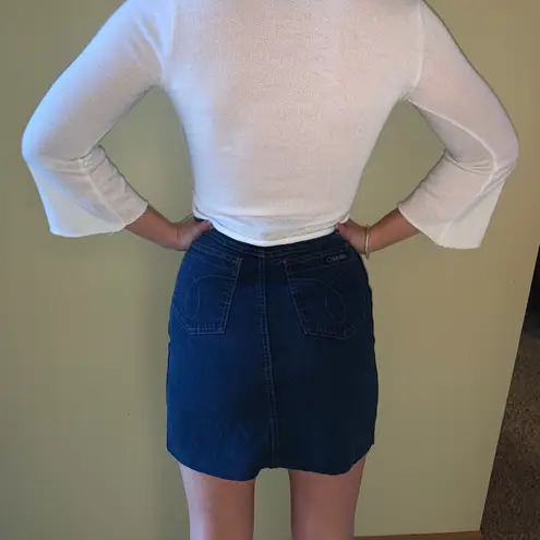 Calvin Klein  super high rise jean skirt!