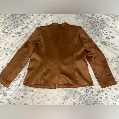 Carmen Marc Valvo Faux Leather Chestnut Jacket