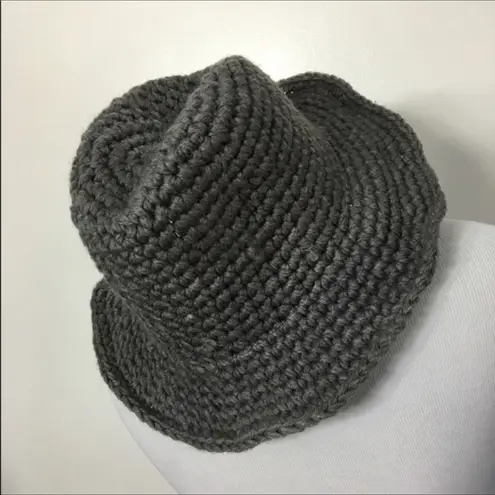 D & Y boho crocheted grey Panama brim grey hat