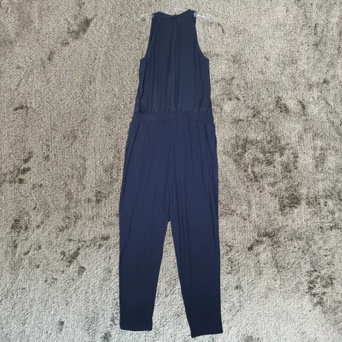 Saturday Sunday Anthropologie Jumpsuit Women's S Navy Blue Sleeveless Tie Waist