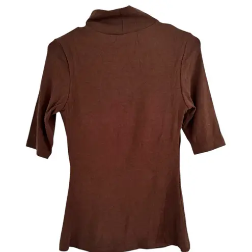 NWT OGL Essential Turtleneck Elbow Length Sleeve Brami Litewarm Size Medium Brown
