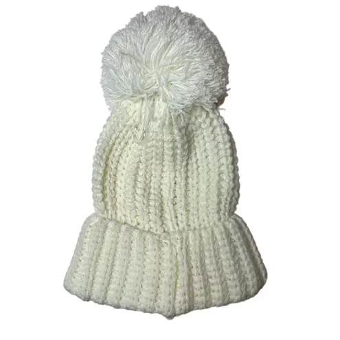 Jenni Ivory Knit Hat with Pom New