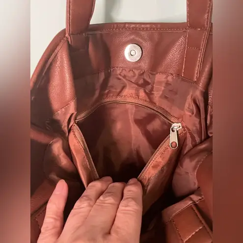 Faux Leather Fringe Tote Bag Shoulder Bag Western Style Purse HALLOWEEN COSTUME Brown