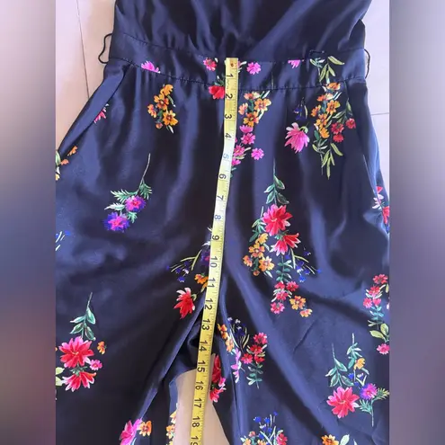 Vince Camuto  BLACK TOP FLORAL PRINT WIDE LEG PANTS ELEGANT WOMENS JUMPSUIT 0