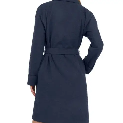 NWT Lands' End Women’s Waffle Robe Navy Blue Size M Spa knee length Size M