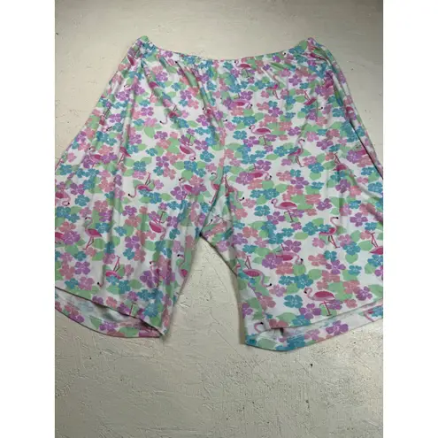 Encore Karen Neuburger 3X Pajama Set Flamingo Floral Loungewear Plus Size White Size undefined