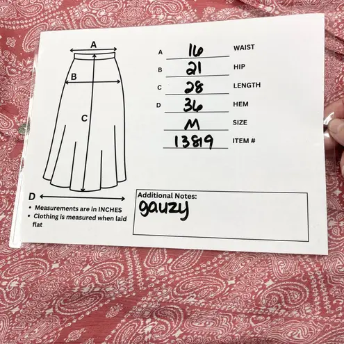 Simply Styled Womens Skirt Size M Y2K Indie Boho Coastal Cowgirl Western Bandana Pink Size M