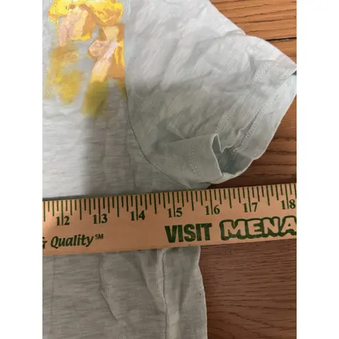 J.Crew Women Size Medium V Neck Short Sleeve Shirt Cotton Floral Lightweight Blue