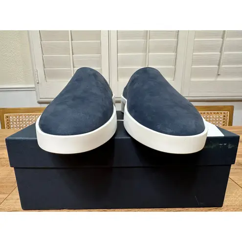Wolf & Shepherd Cruise Mules Navy White Nubuck Leather Size 9.5 US NIB Unisex Blue