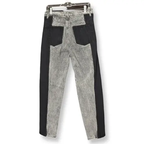 Vintage Abdika Y2K Stone Wash Color Block Mid Rise Denim Jeans Black Size 29