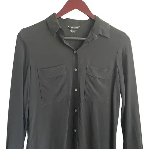 Club Monaco Club Monaco Silk Blend Button Top S Mixed Media Whimsygot Witchy Dark Romantic