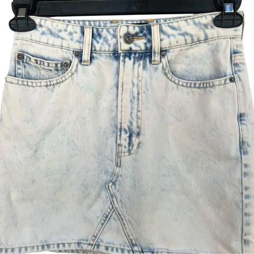 Bardot Light Wash Mini Denim Skirt