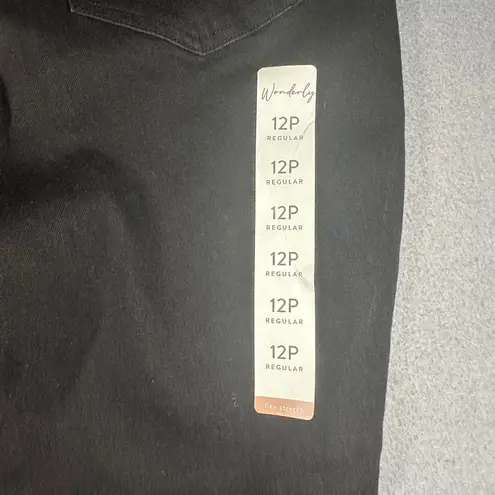 Wonderly Pull On Jeggings Womens 12P Black Flex Stretch Pants Flat Front