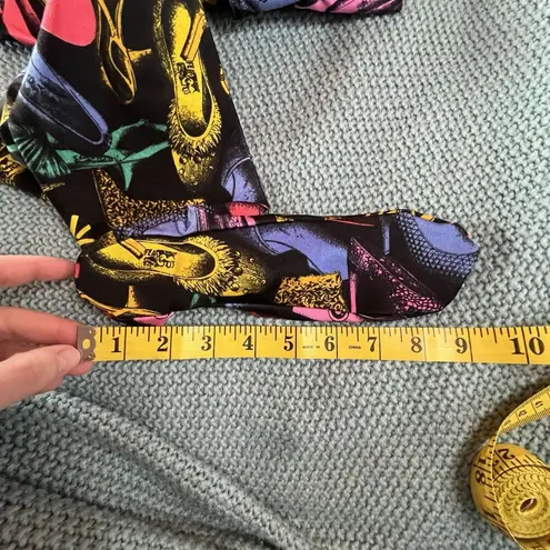 Salvatore Ferragamo Vintage Shoe Print Footed Leggings Runway 1991 Sz Medium