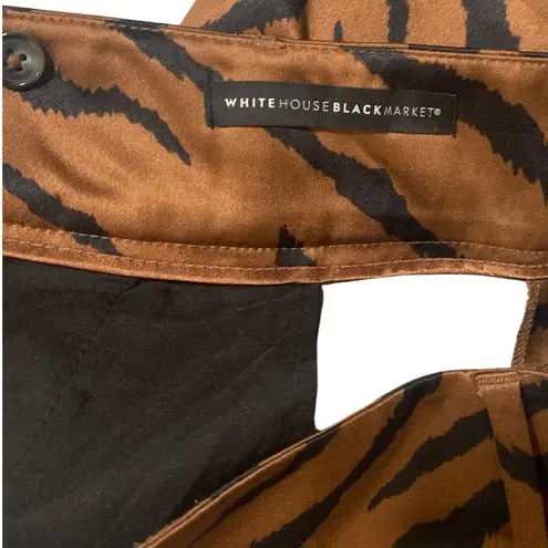 White House | Black Market  | 5 Inch Satin Tiger Print Shorts No Belt Size 8