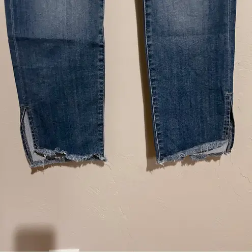 Liverpool The Skinny Crop Pull On Raw Hem Side Slit Jeans