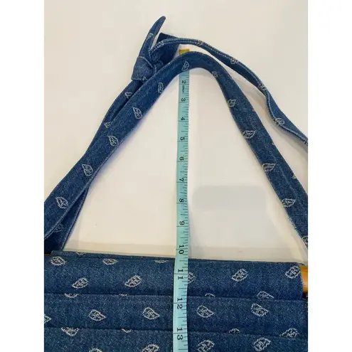 The Original Mouse Housery Denim Handbag Purse Pockets Wood Abstract Vintage