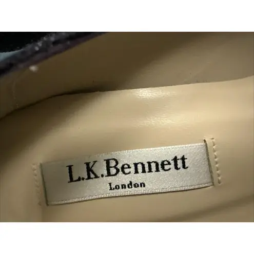 L.K.Bennett Plum Purple Glitter High Heel Open Toe Dressy Shoes Women’s Sz 37.5