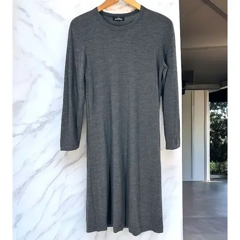 Comme des Garcons Tricot Charcoal Gray Wool Jersey Midi Dress Size Small
