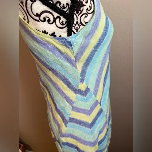 J.JILL 100% linen striped maxi dress Blue Size undefined