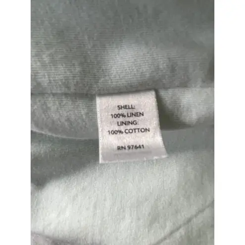 J.Jill Seafoam Green Long Sleeve 3 Button Tunic Jersey Lined Linen Pockets Small