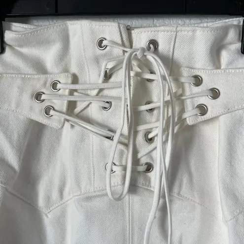 RE/DONE $265 NWT 70S LACE UP WHITE SKIRT SZ 25