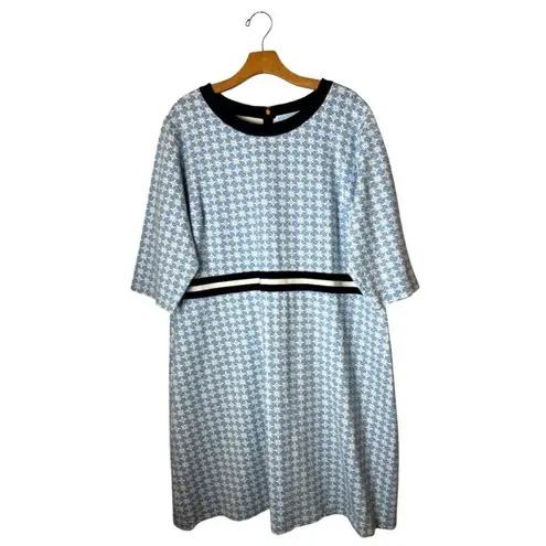 Draper James Dress Women 2X Blue White Floral Honeycomb Presley Ponte Preppy