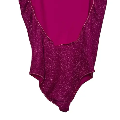 Oseree New Lumiere Maillot Women’s Size Small Fuchsia Pink One Piece Sparkle