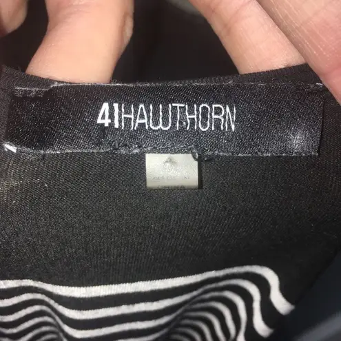 41Hawthorn Stitch Fix striped gathered side top Black Size M