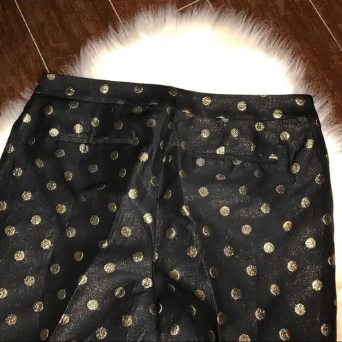 Talbots  RSVP ankle black/gold foil polka dot ankle pants 12
