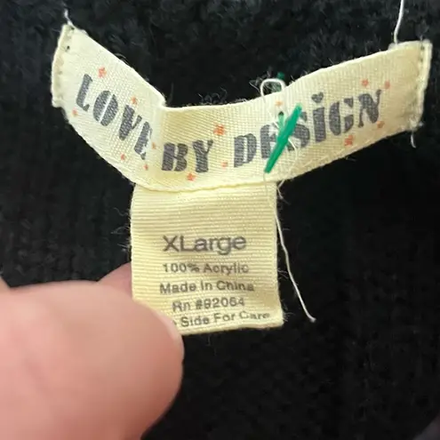 Love by Design Black Ribbed Knit Shawl Collar Cardigan Short Sleeve XL