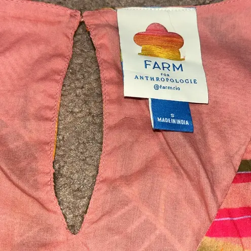 Farm Rio for Anthropologie Yasmine Ruffled Blouse Toucan Floral Tropical Small