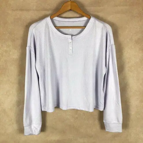 Jenni Soft Long Sleeve Henley Pajama Top, Lilac NWT Medium