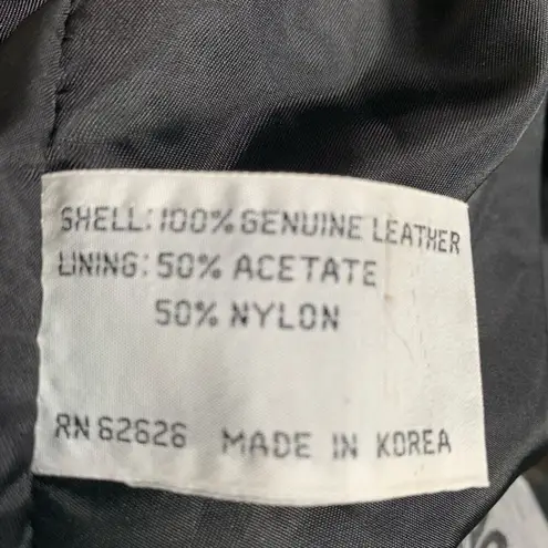 Vintage 90s Black Suede Leather Button