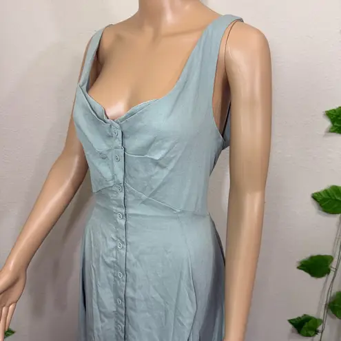 Elegant Sage Green Maxi Dress Size M